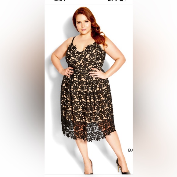 City Chic Black So Fancy Dress Size 20 - Picture 2 of 5